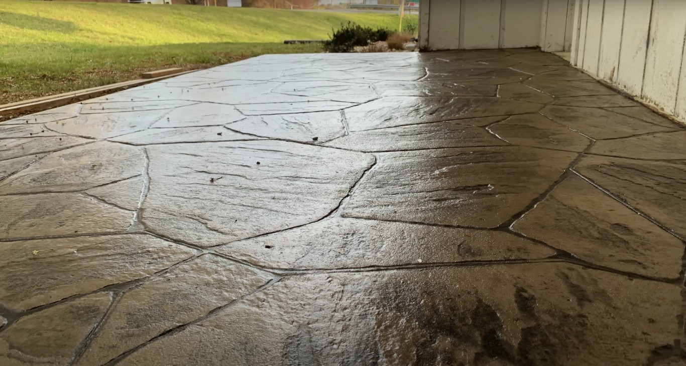 Beautiful stamped and decorative concrete installation in Southaven, MS